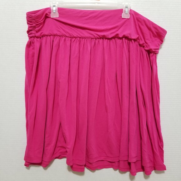 Lane Bryant skirt 22/24 mini elastic pull on waist ruched detailing stretch - Picture 1 of 7